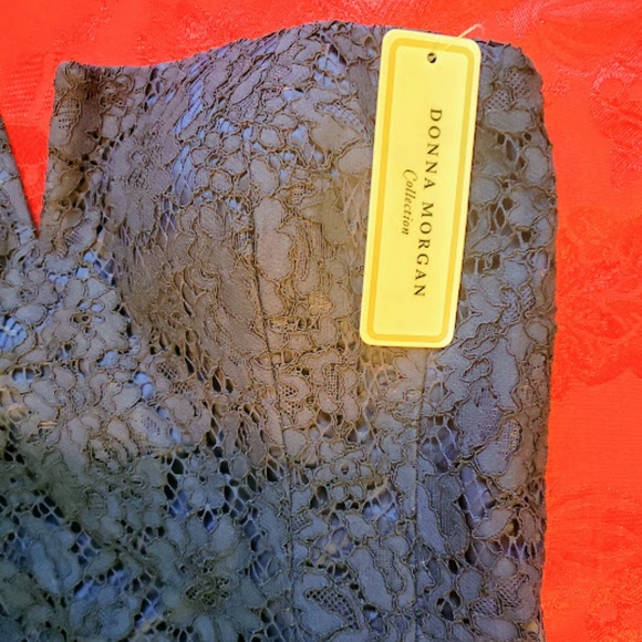 Donna Morgan Quinn Short Strapless Lace Dress - Picture 4 of 8